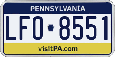 PA license plate LFO8551