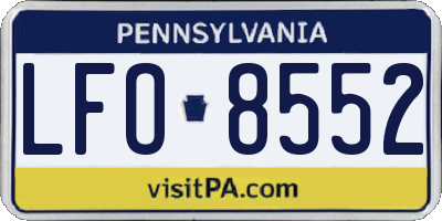 PA license plate LFO8552