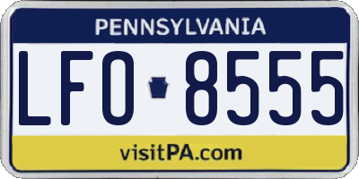 PA license plate LFO8555