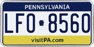 PA license plate LFO8560