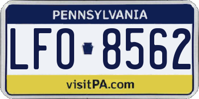 PA license plate LFO8562