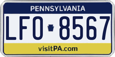 PA license plate LFO8567