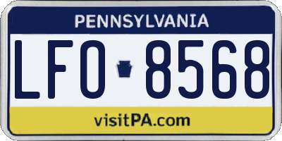 PA license plate LFO8568