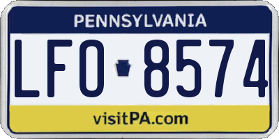 PA license plate LFO8574