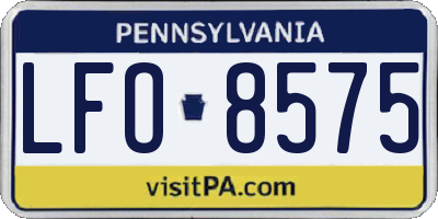 PA license plate LFO8575