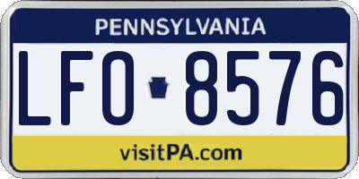 PA license plate LFO8576