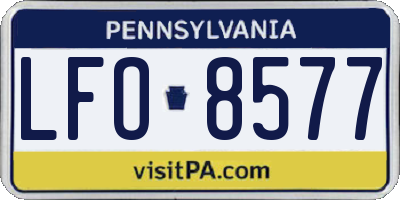 PA license plate LFO8577
