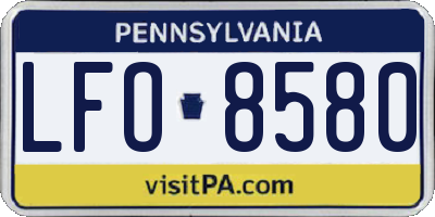 PA license plate LFO8580