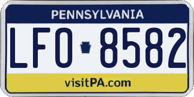 PA license plate LFO8582