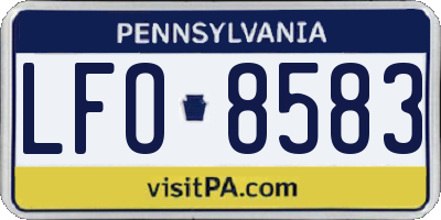 PA license plate LFO8583