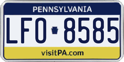 PA license plate LFO8585