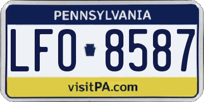 PA license plate LFO8587