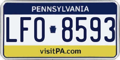PA license plate LFO8593