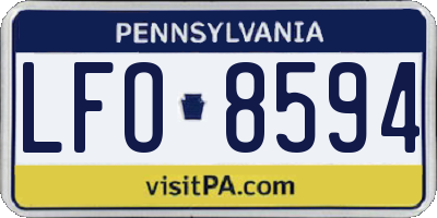 PA license plate LFO8594