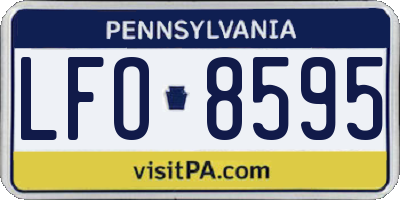 PA license plate LFO8595
