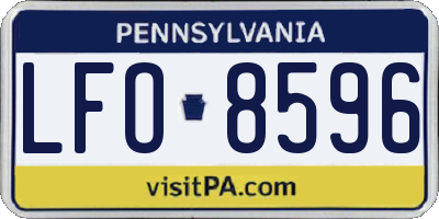 PA license plate LFO8596