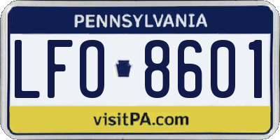 PA license plate LFO8601