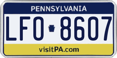 PA license plate LFO8607