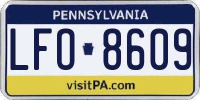 PA license plate LFO8609
