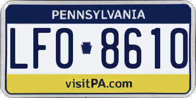PA license plate LFO8610