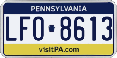 PA license plate LFO8613