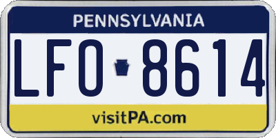 PA license plate LFO8614
