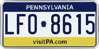 PA license plate LFO8615