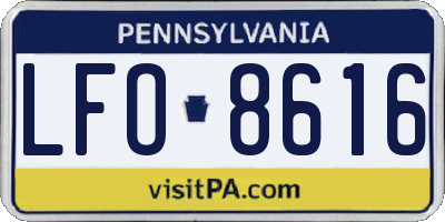 PA license plate LFO8616