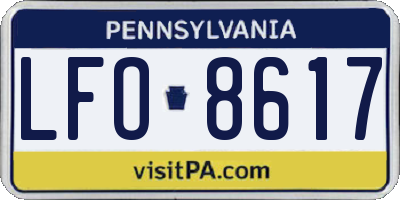 PA license plate LFO8617