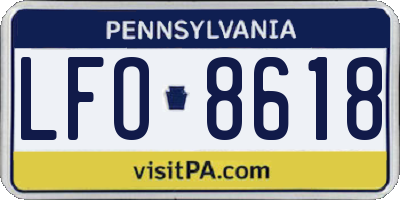 PA license plate LFO8618