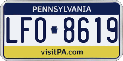 PA license plate LFO8619