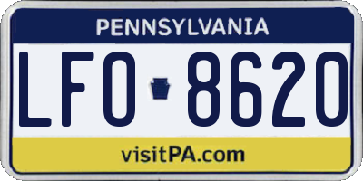 PA license plate LFO8620