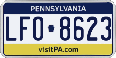 PA license plate LFO8623