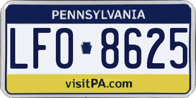 PA license plate LFO8625