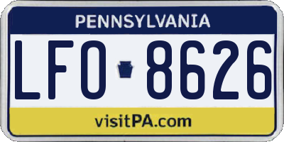 PA license plate LFO8626
