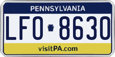 PA license plate LFO8630