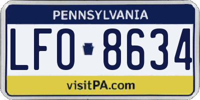 PA license plate LFO8634