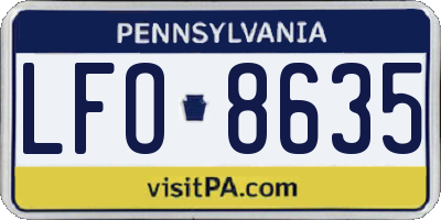 PA license plate LFO8635
