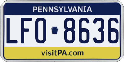 PA license plate LFO8636