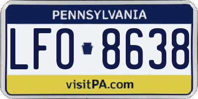 PA license plate LFO8638