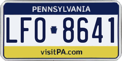 PA license plate LFO8641