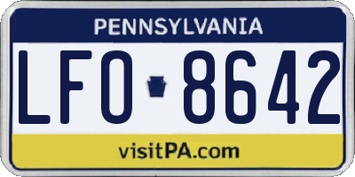 PA license plate LFO8642