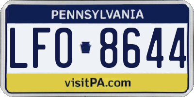 PA license plate LFO8644