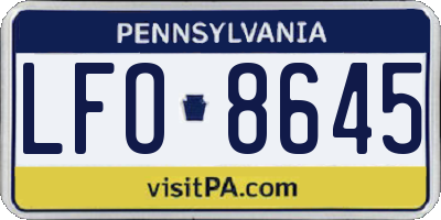 PA license plate LFO8645