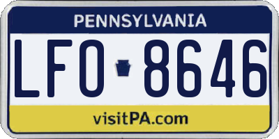 PA license plate LFO8646