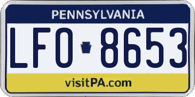 PA license plate LFO8653