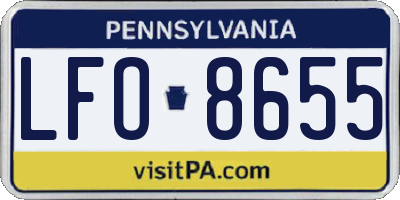 PA license plate LFO8655