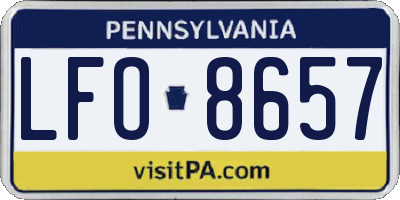PA license plate LFO8657