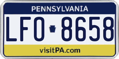PA license plate LFO8658