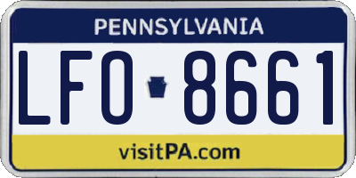 PA license plate LFO8661